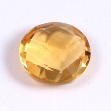 Natural citrine round cut 10.20mm facet 3.05 cts